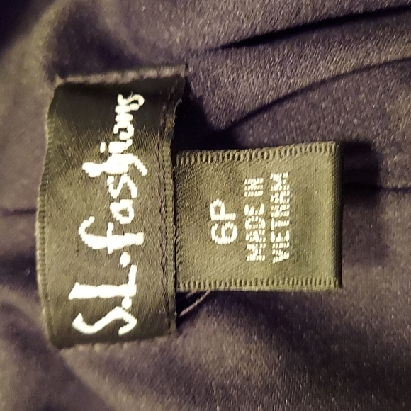 SL Fashions Black Chiffon Tea Length Dress - Picture 8 of 14